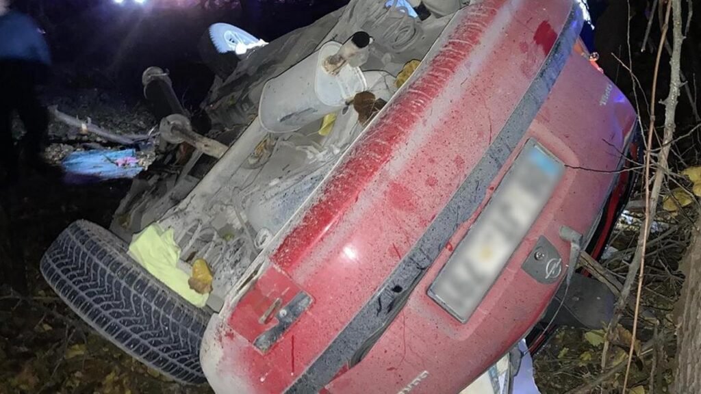 Kontrolden çıkan otomobil kayısı bahçesine uçtu Kontrolden çıkan otomobil kayısı bahçesine uçtu