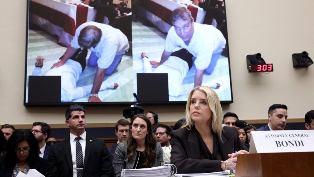 US attorney general accused of Epstein file ‘cover-up’ in tense hearing